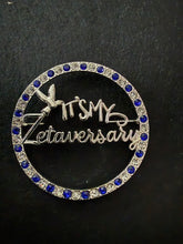Load image into Gallery viewer, Zetaversary Lapel Pin - Royal Blue and Clear Crystal Rhinestone
