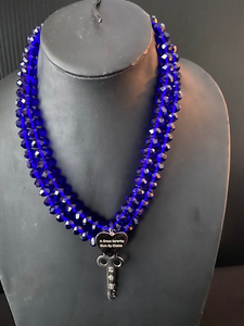 A Great Sorority - Royal Blue Crystal Necklace